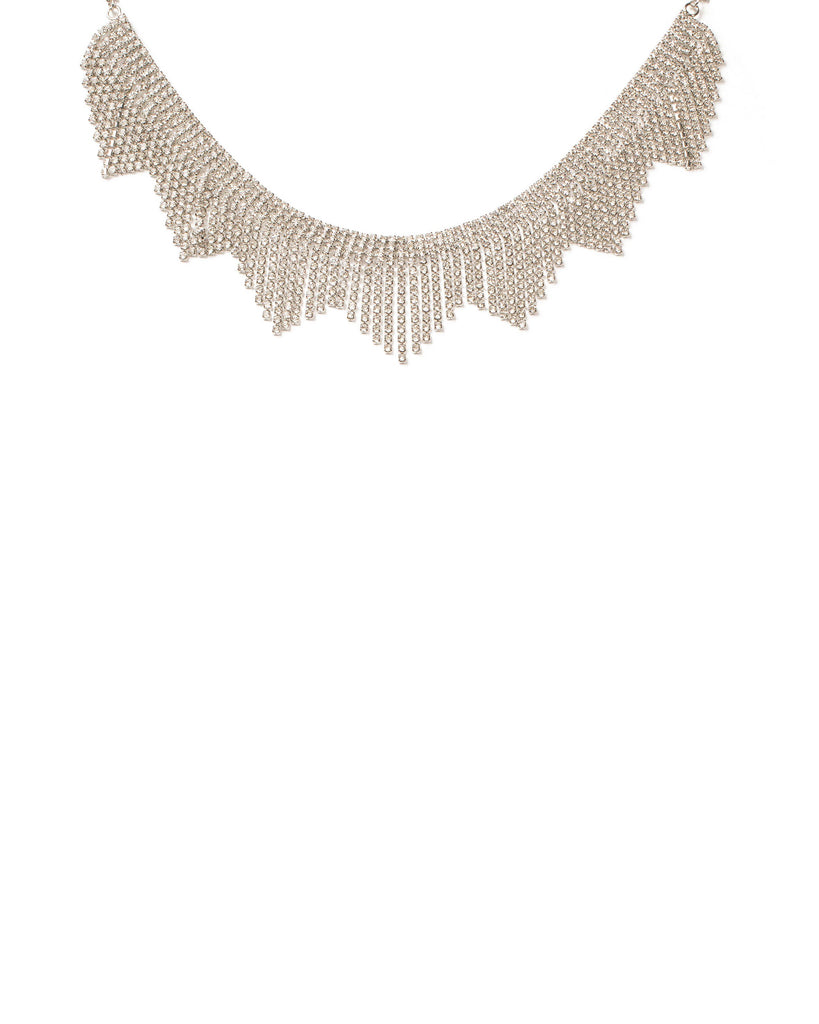 Crystal Silver Tone Sparkle Choker Necklace
