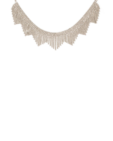 Crystal Silver Tone Sparkle Choker Necklace