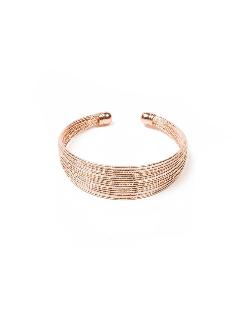 Rose Gold Tone Zig Zag Cuff Wristwear
