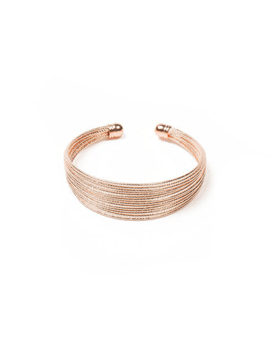 Rose Gold Tone Zig Zag Cuff Wristwear