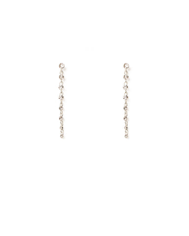 Crystal Silver Tone Stone Drop Earrings