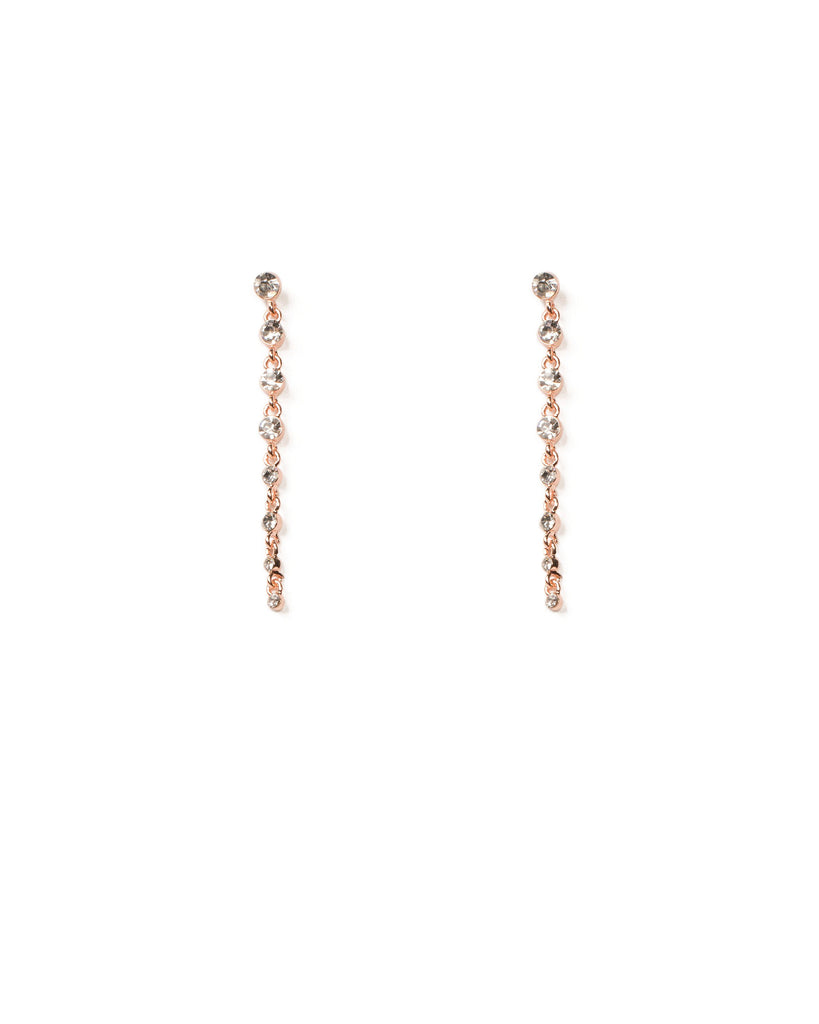 Crystal Rose Gold Tone Stone Drop Earrings