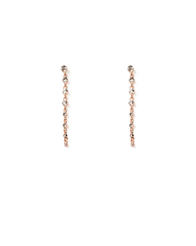 Crystal Rose Gold Tone Stone Drop Earrings