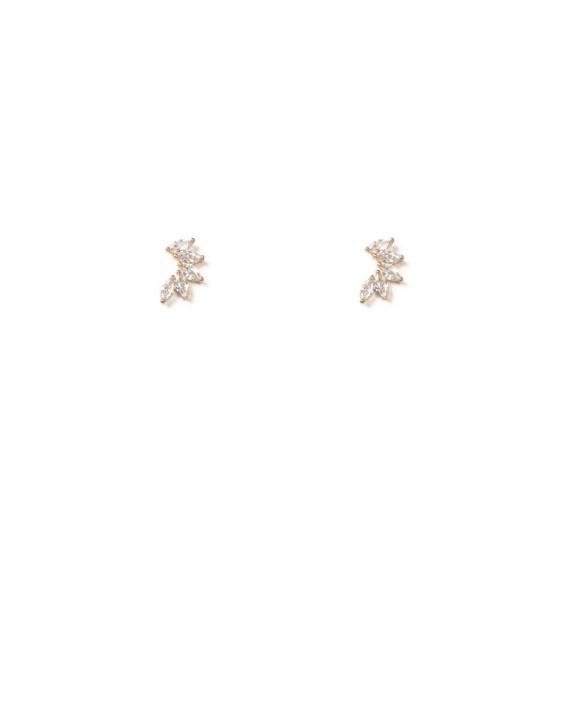 Crystal Gold Tone Mini Cluster Stud Earrings