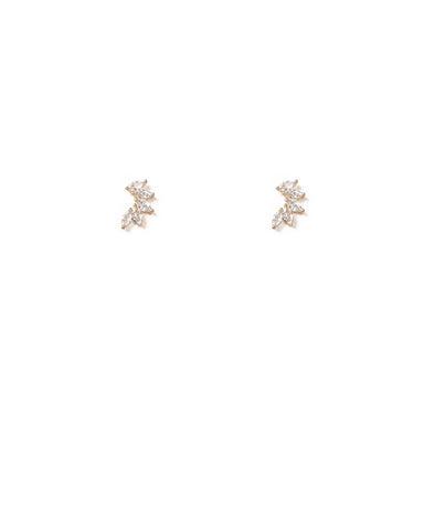 Crystal Gold Tone Mini Cluster Stud Earrings