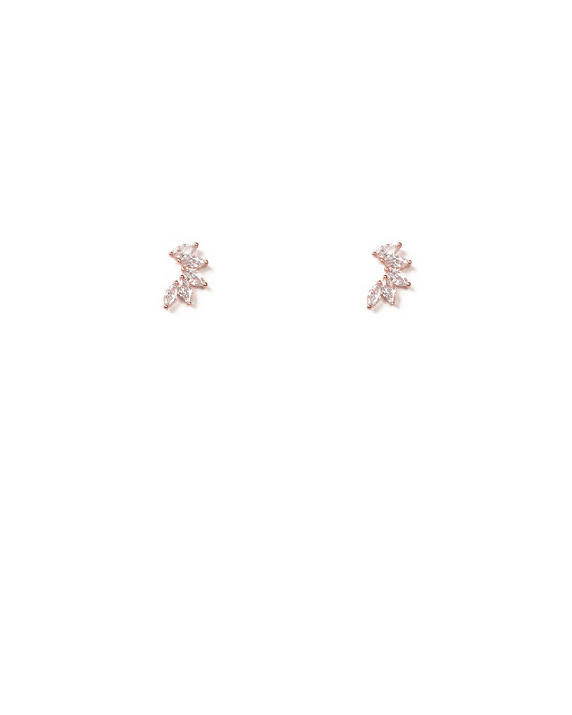 Crystal Rose Gold Tone Mini Cluster Crystal Stud Earrings