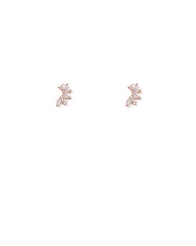Crystal Rose Gold Tone Mini Cluster Crystal Stud Earrings