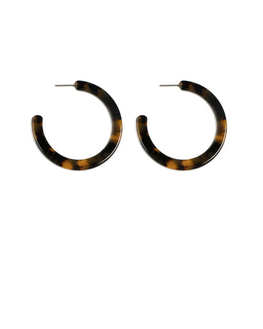 Tortoise Shell Gold Tone Oval Earrings