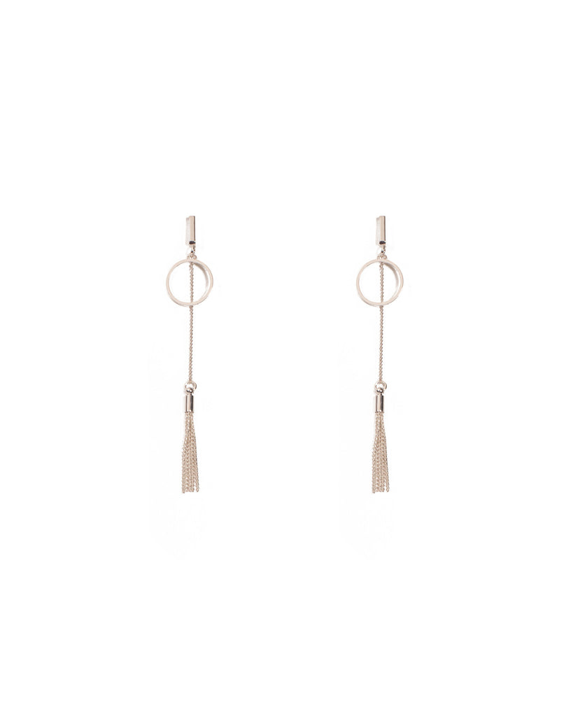 Silver Tone Fine Metal Drop Earrings