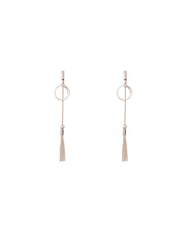 Silver Tone Fine Metal Drop Earrings