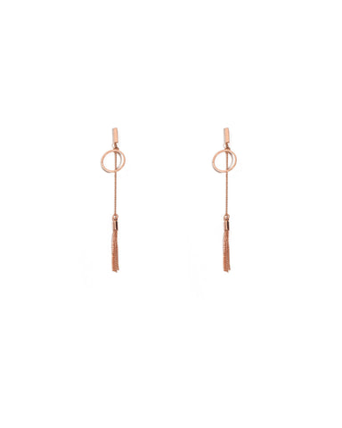 Rose Gold Tone Fine Metal Drop Earrings