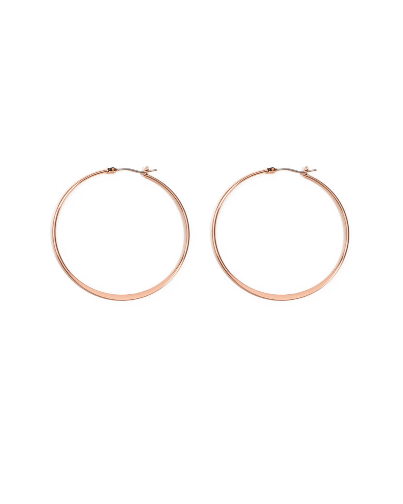 Rose Gold Tone Large Metal Hoop Earrings