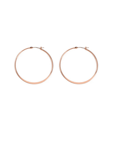 Rose Gold Tone Large Metal Hoop Earrings