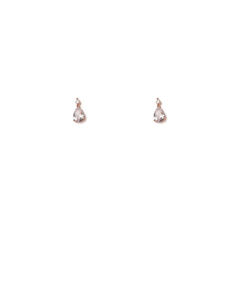 Crystal Rose Gold Tone Mini Diamante Stud Earrings