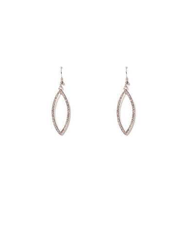 Crystal Silver Tone Pave Eye Drop Earrings