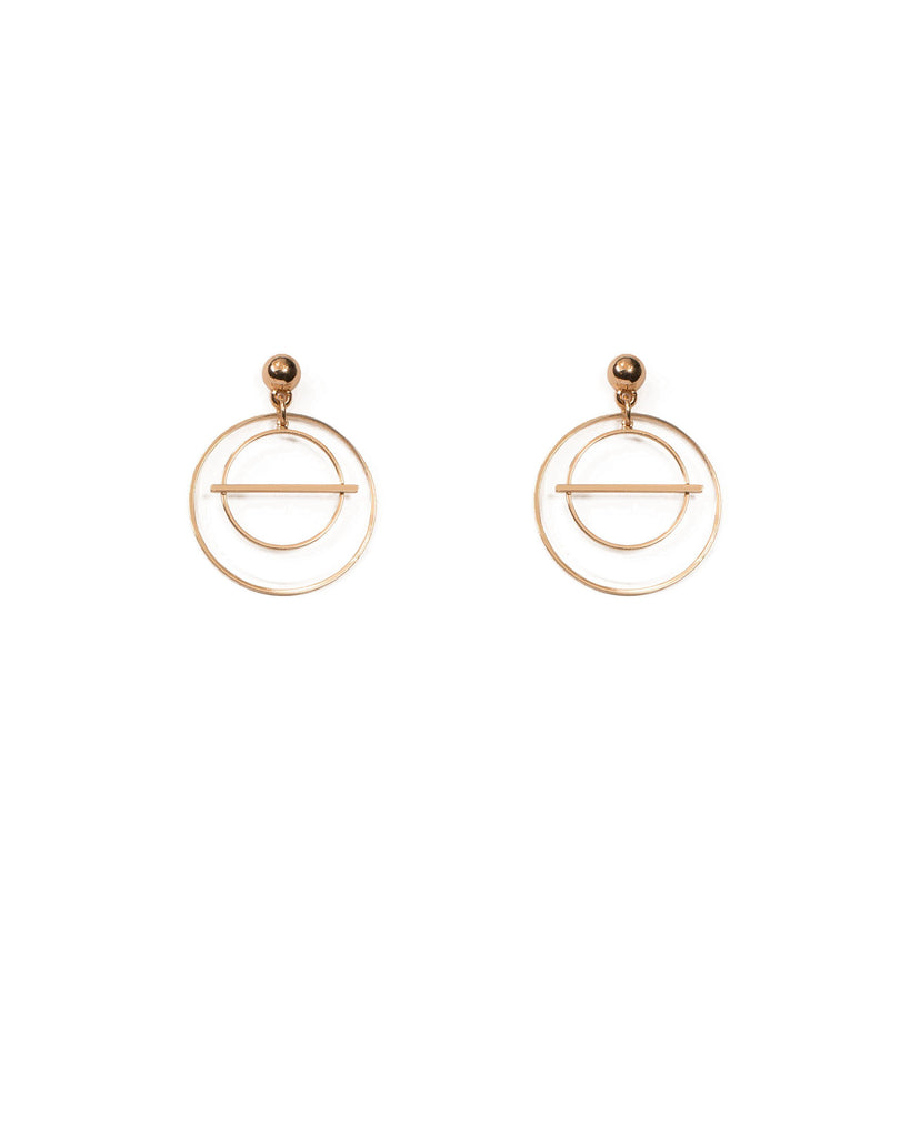 Gold Tone Multi Circle Drop Earrings