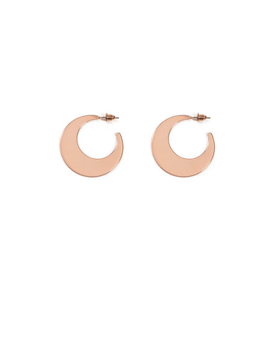 Rose Gold Tone Wide Metal Hoop Earrings