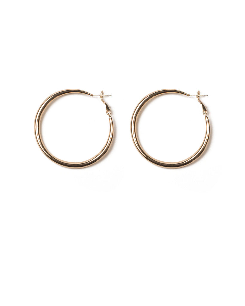 Gold Tone Wide Open Hoop Earrings