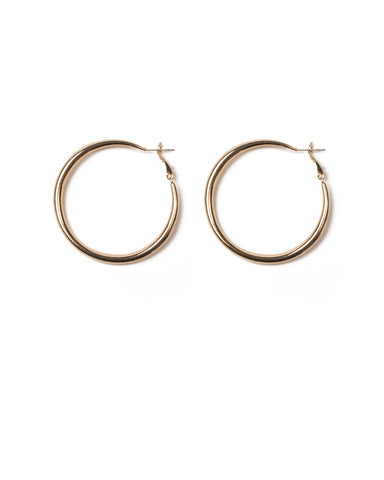 Gold Tone Wide Open Hoop Earrings