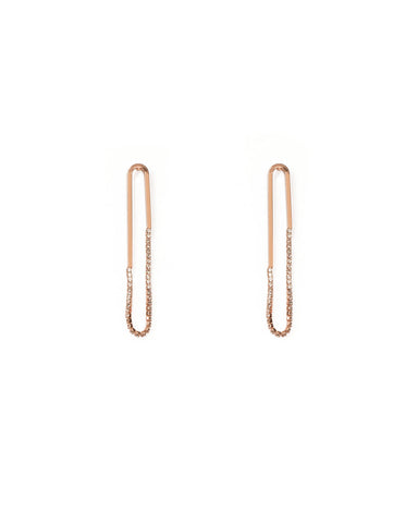 Crystal Rose Gold Tone Chain Loop Drop Earrings
