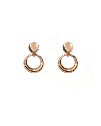 Gold Tone Mini Hoop Drop Earrings