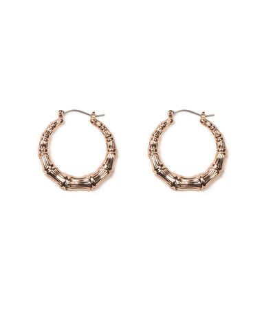 Rose Gold Tone Textured Hoop Earrings
