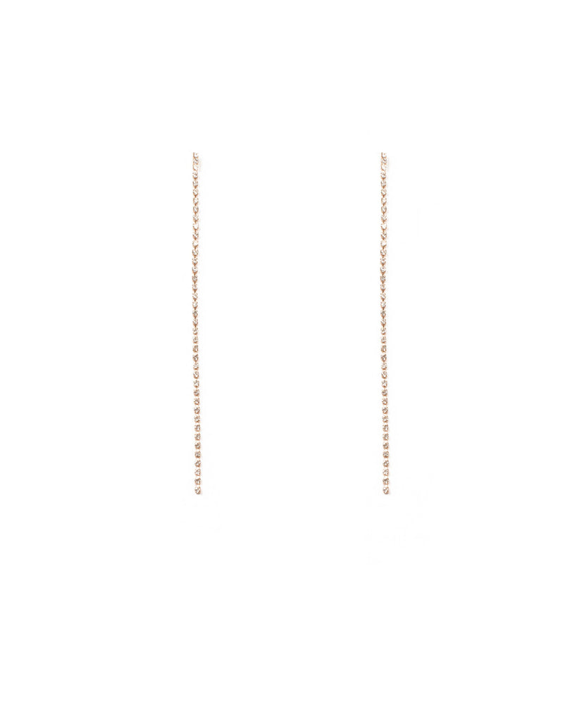 Crystal Gold Tone Diamante Chain Drop Earrings