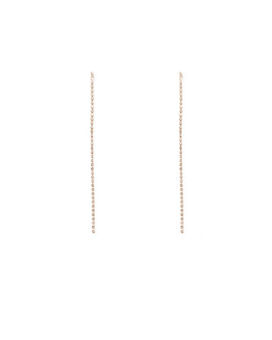 Crystal Gold Tone Diamante Chain Drop Earrings