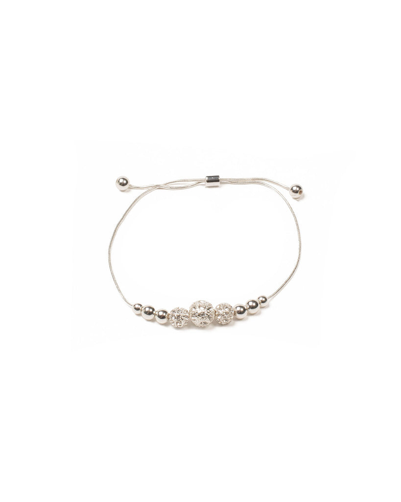 Crystal Silver Tone Pave Ball Fine Wristwear