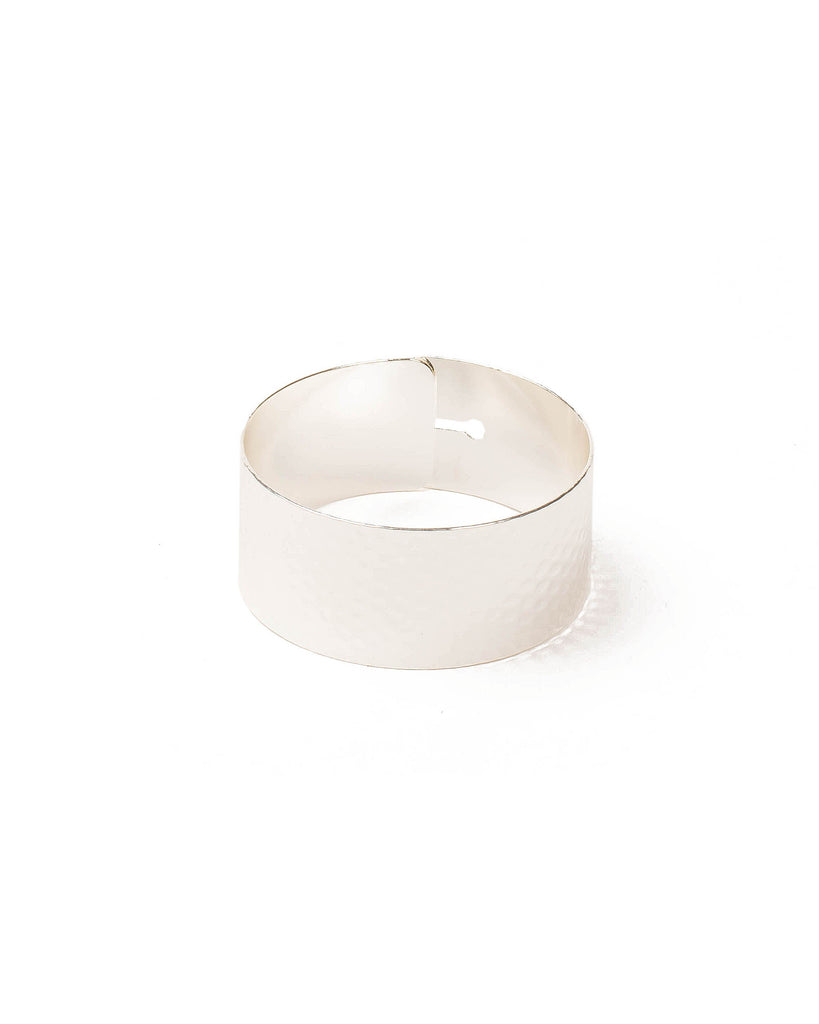 Silver Tone Hammered Thin Metal Bangle