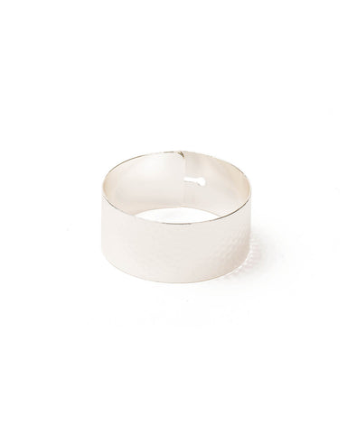 Silver Tone Hammered Thin Metal Bangle