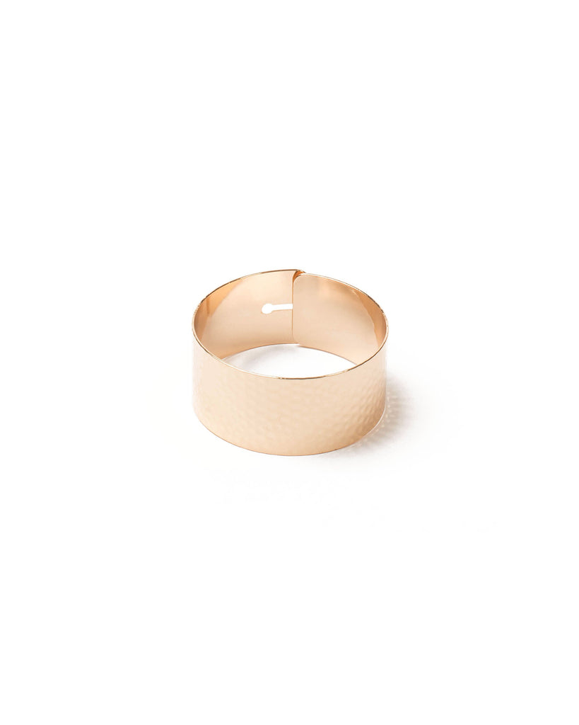Gold Tone Hammered Thin Metal Bangle