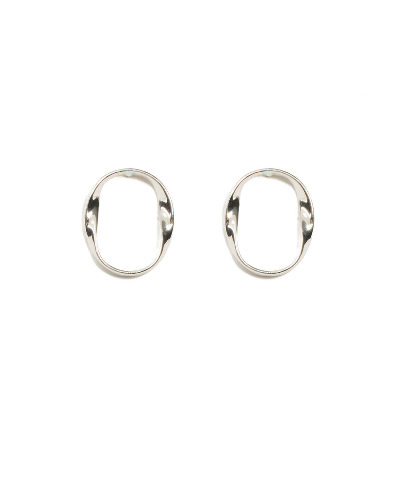 Silver Tone Organic Twist Hoop Earrings