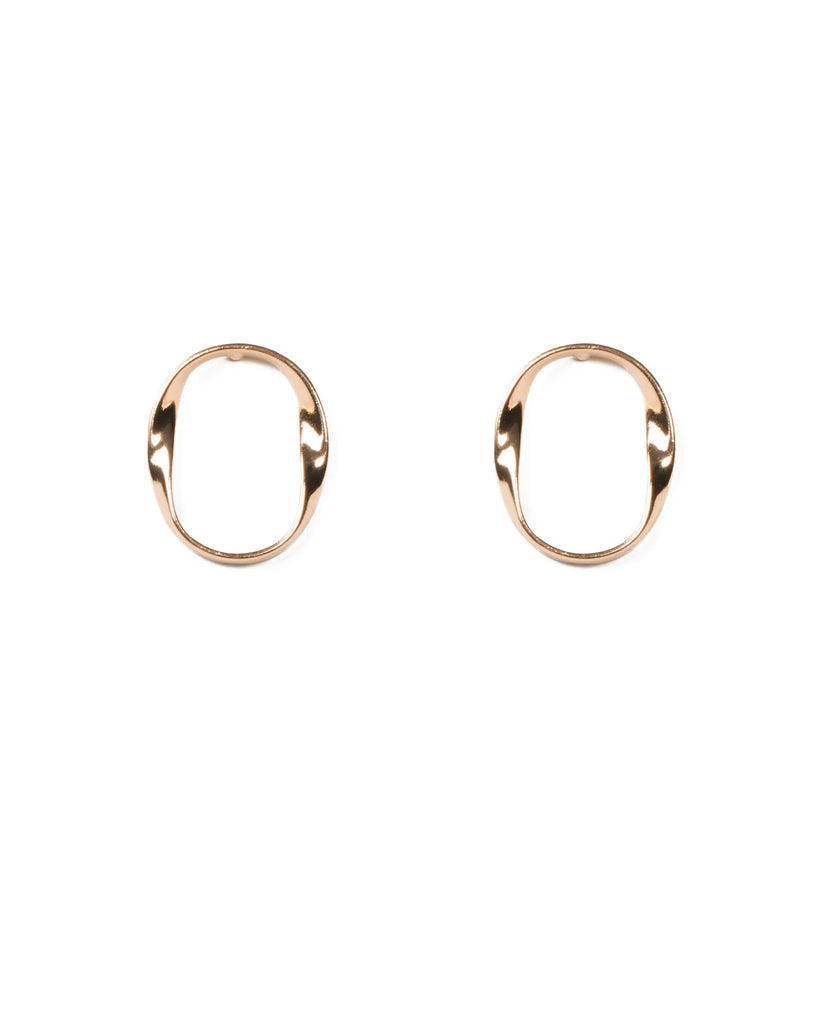 Gold Tone Organic Twist Hoop Earrings
