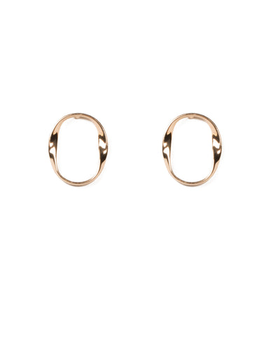 Gold Tone Organic Twist Hoop Earrings