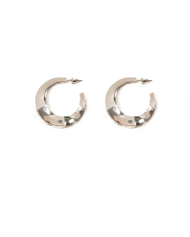 Silver Tone Double Metal Layer Hoop Earrings