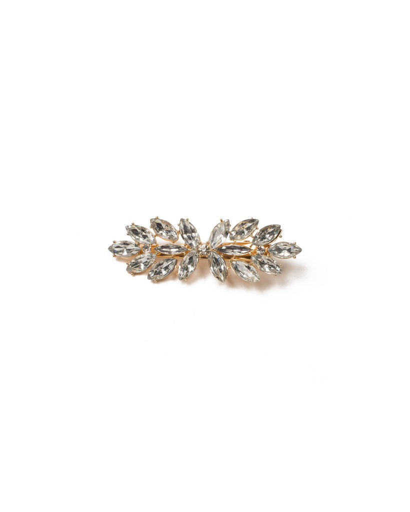 Gold Tone Large Crystal Encrusted Hair Clip