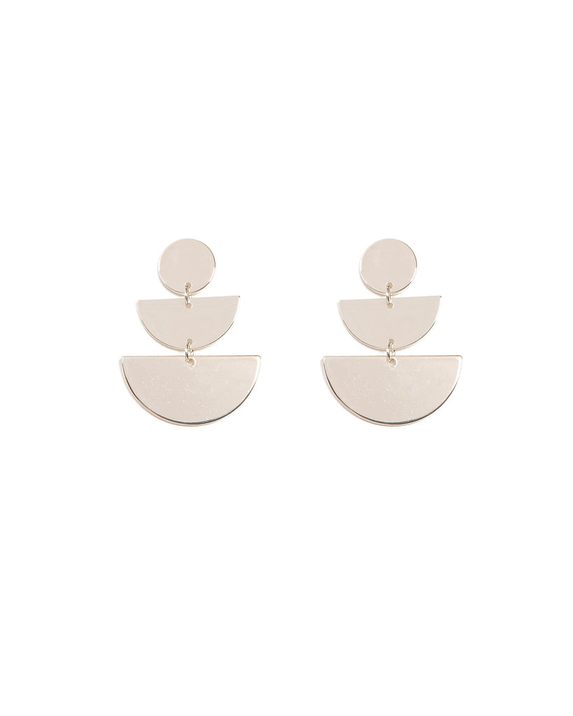 Silver Tone Metal Geometric Drop Earrings