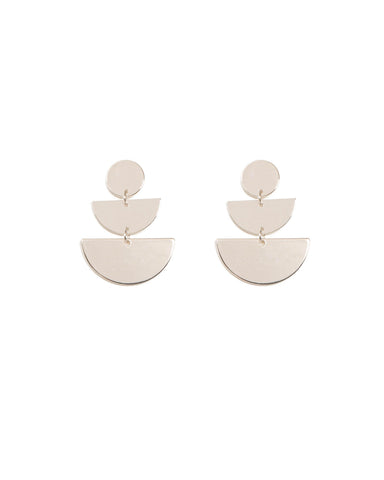 Silver Tone Metal Geometric Drop Earrings