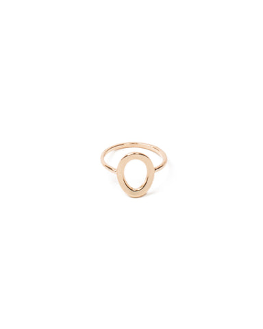 Gold Tone Fine Metal Oval Ring - Medium