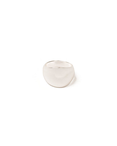 Silver Tone Round Metal Ring - Medium