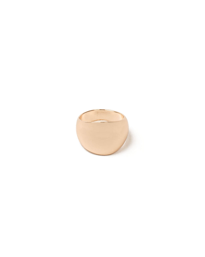 Gold Tone Round Metal Ring - Medium