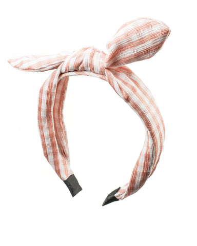 Pink Checkered Bow Headband