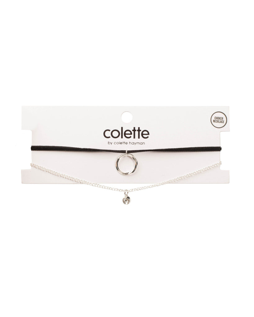 Black Silver Tone Metal Disc Choker Pack