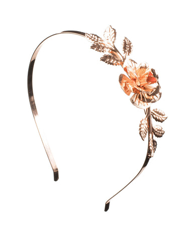 Rose Gold Metal Floral Headband