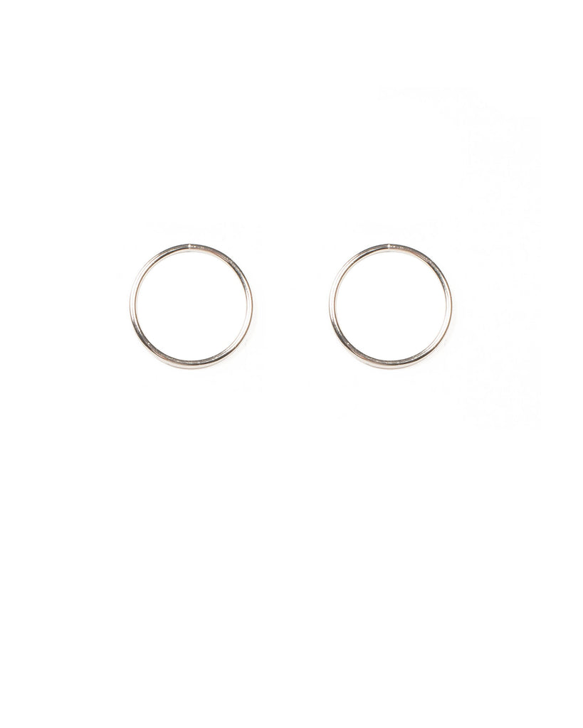 Silver Tone Ring Stud Earrings