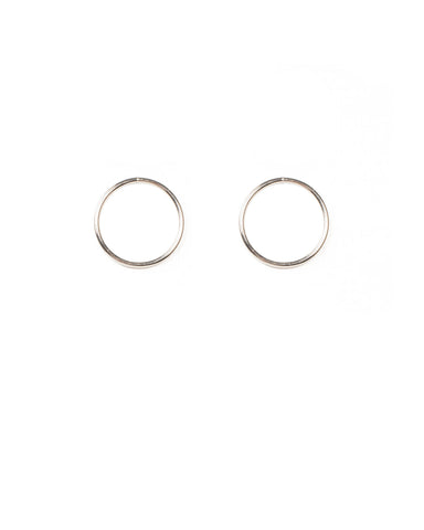 Silver Tone Ring Stud Earrings
