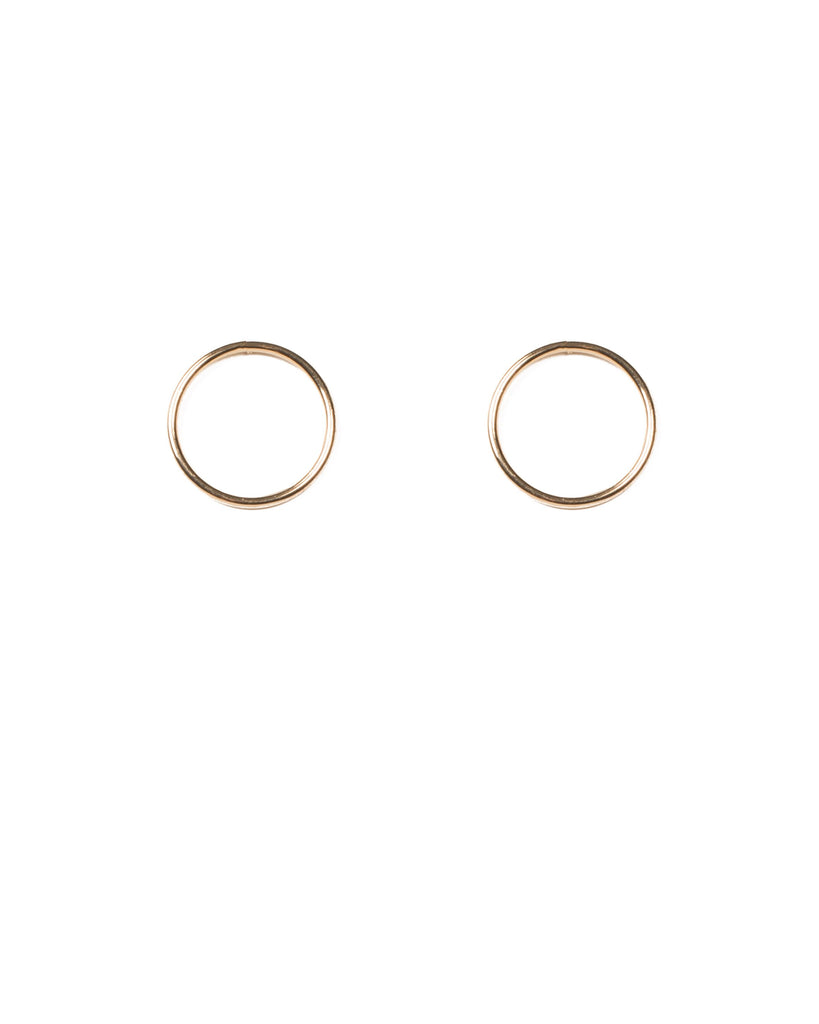 Gold Tone Ring Stud Drop Earrings