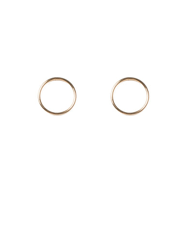 Gold Tone Ring Stud Drop Earrings