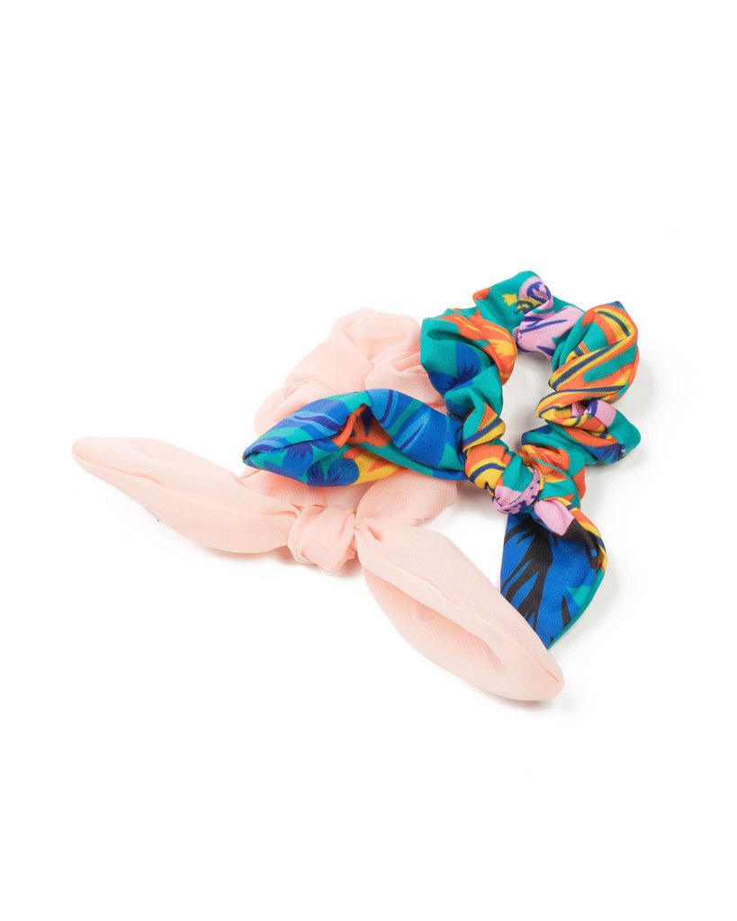 Multi Colour Printed Bow Scrunchies